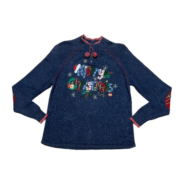 Vintage Tiara International Christmas Collection Quarter Zip Sweater Women’s M - Picture 1 of 11